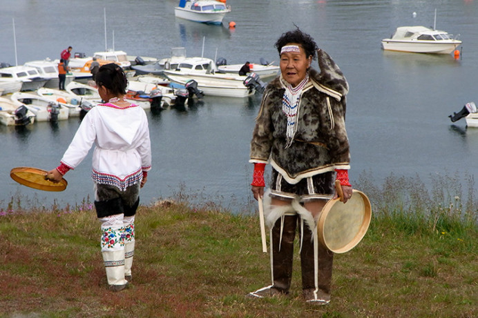 Drum dancers, Ammassalik (Tasiillaq), East Greenland