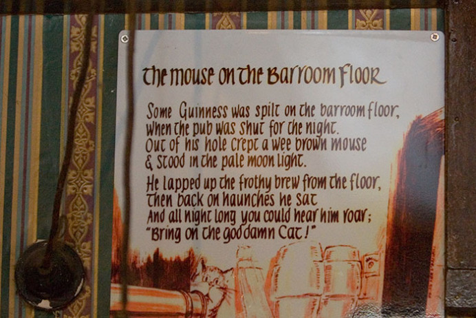 Well-known Guiness song, from the wall at John Meade's Pub.
