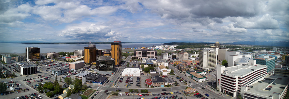 Anchorage view from Mariott Hotel, looking more or less north.