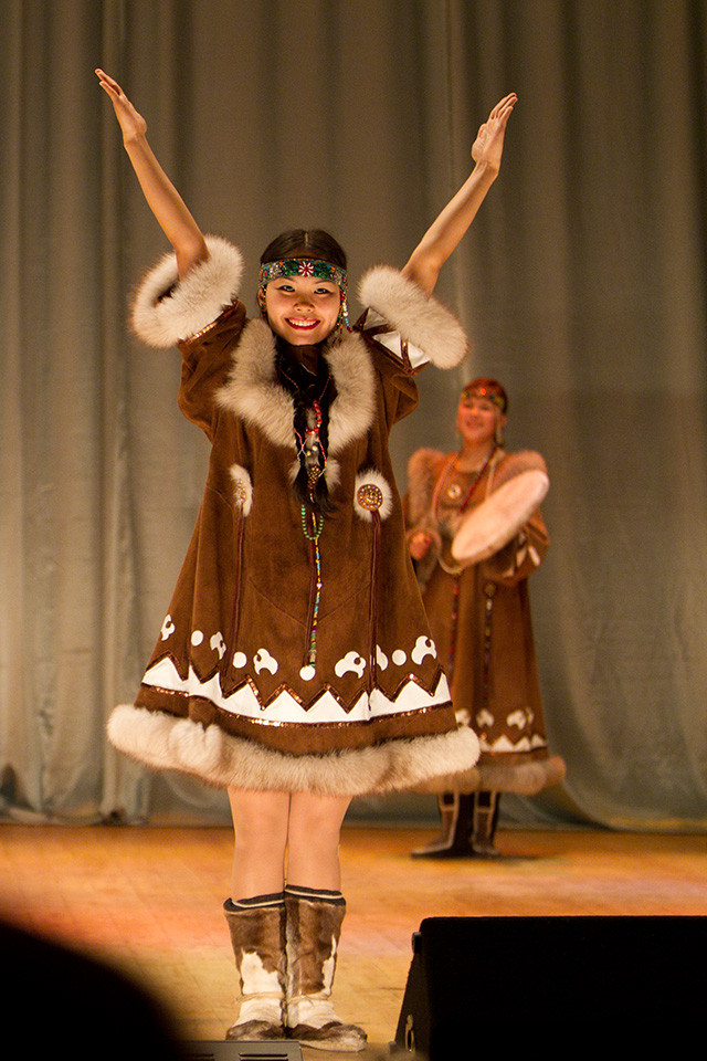 Dancer, cultural performance, Provideniya, Russia