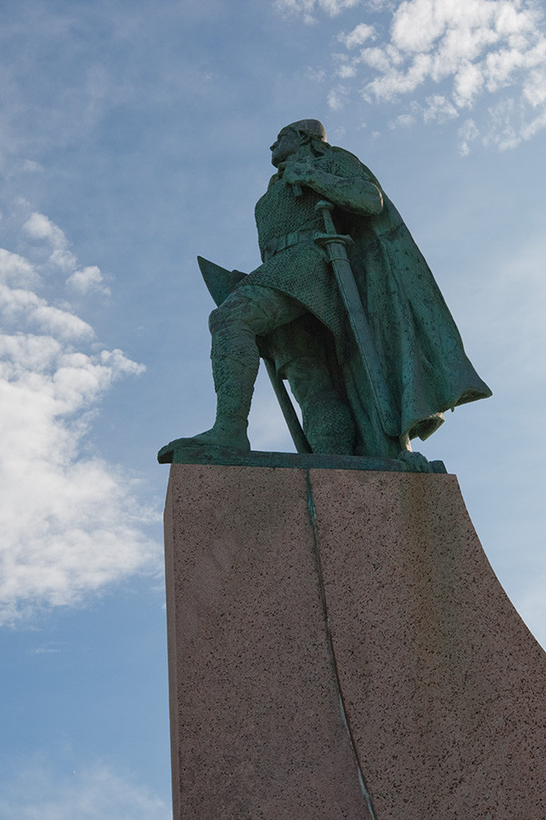 Statue of Leifr Eiriksson (variant spellings) given to Iceland by US in 1930 on the one thousandth anniversary of the Icelandic parliament.
