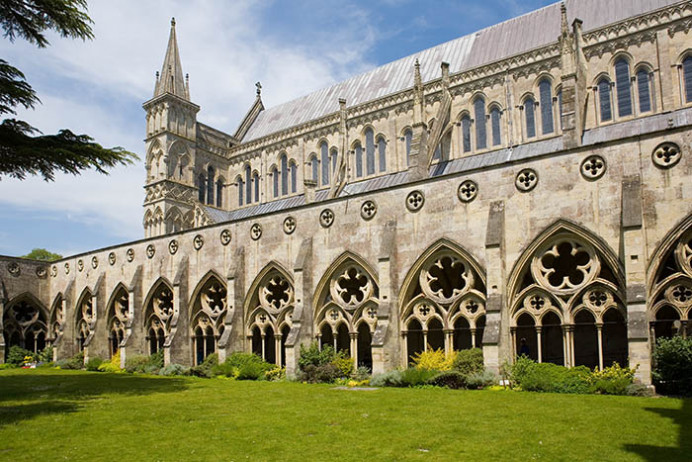 Cloister and cathedral, Salisbury